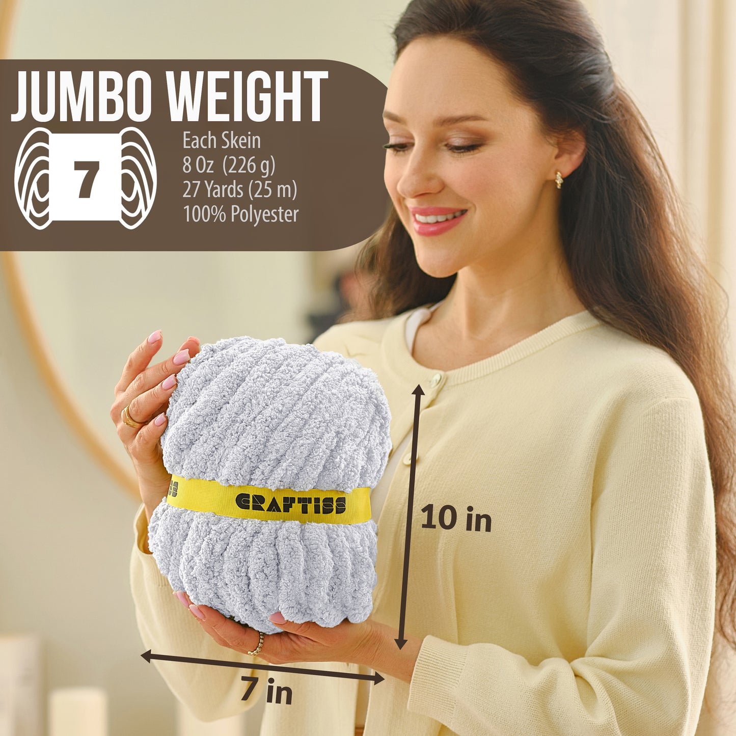 Craftiss Chenille Yarn for Crocheting and Knitting Projects