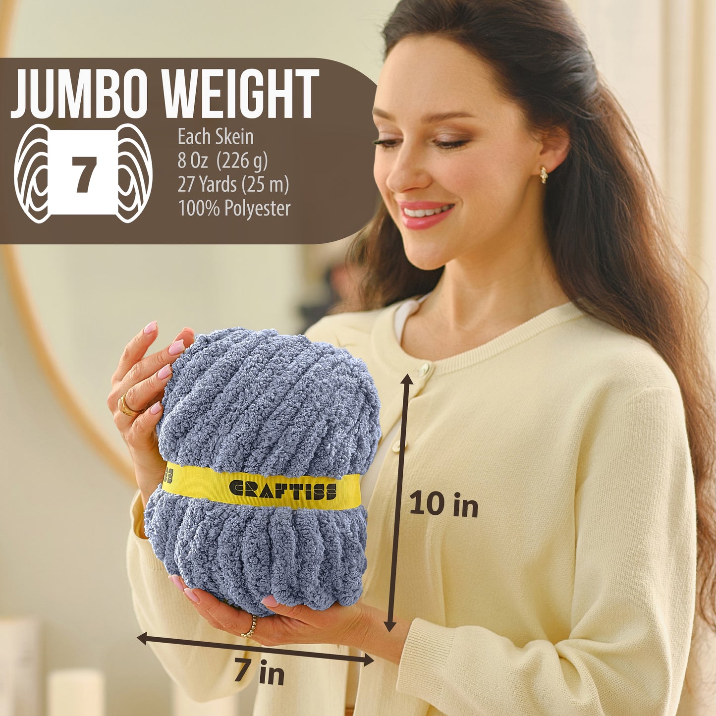Craftiss Chenille Yarn for Crocheting and Knitting Projects