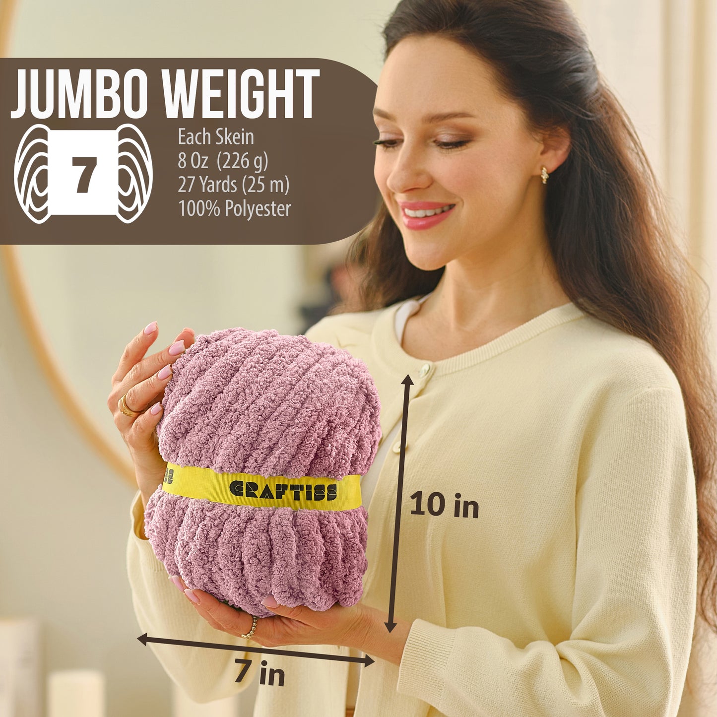 Craftiss Chenille Yarn for Crocheting and Knitting Projects