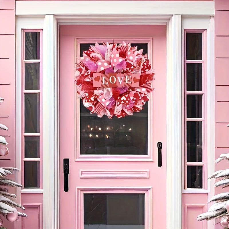 Love Valentines Mesh Wreath Front Door Indoor Outdoor