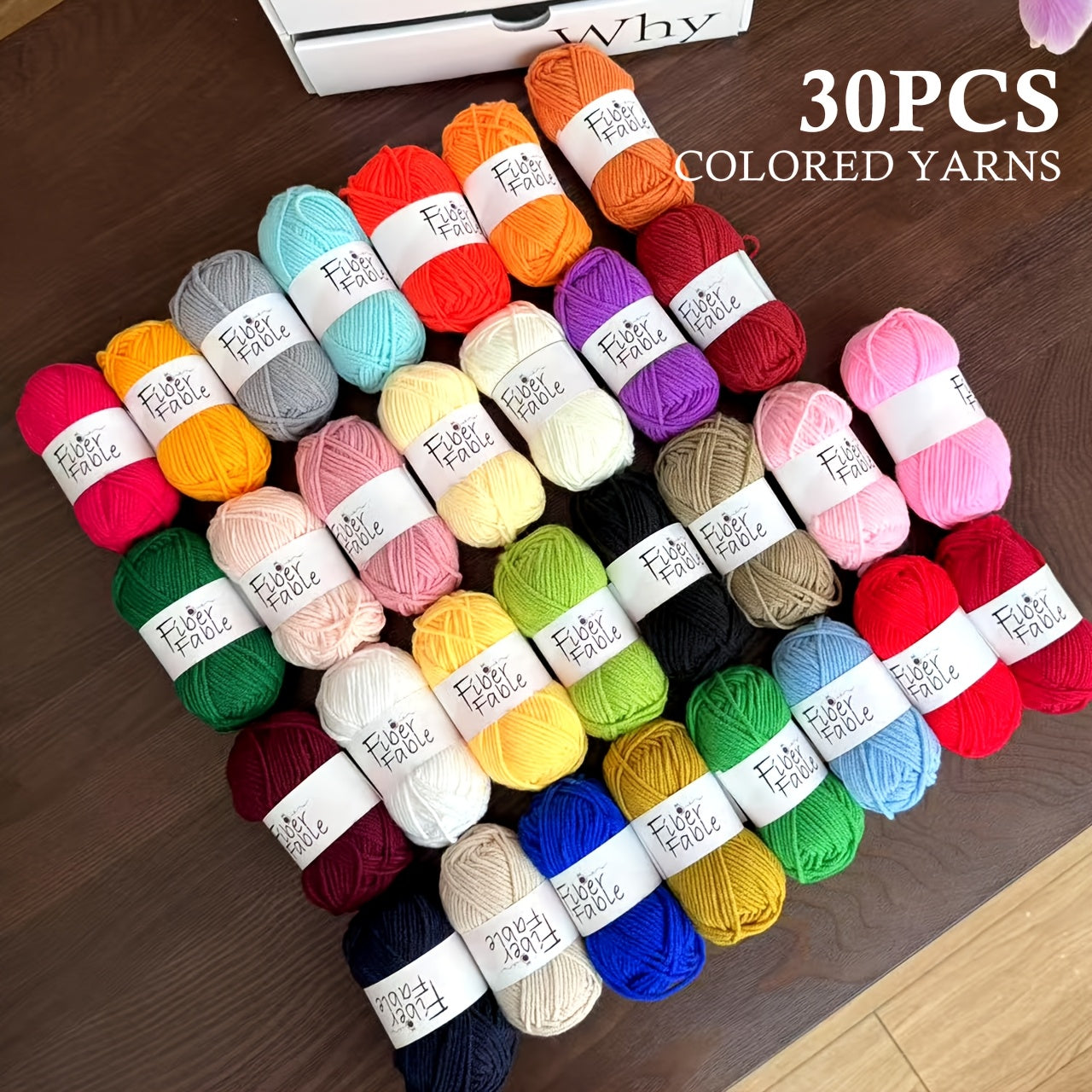 Fibertable Milk Yarn Crochet Kit With 4 Strands Hooks