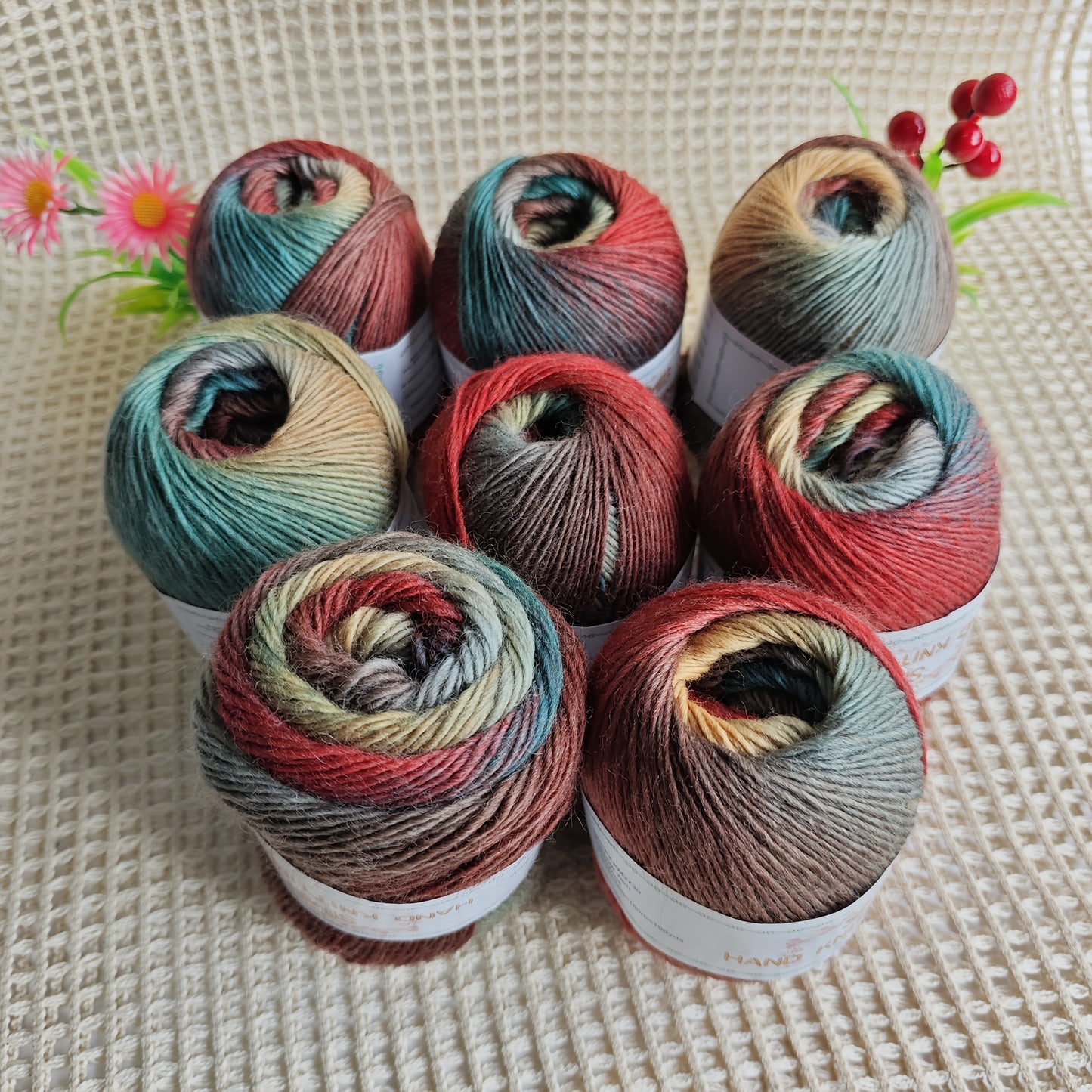 Australian Wool Self Striping Tie Dye Yarn for DIY Shawls