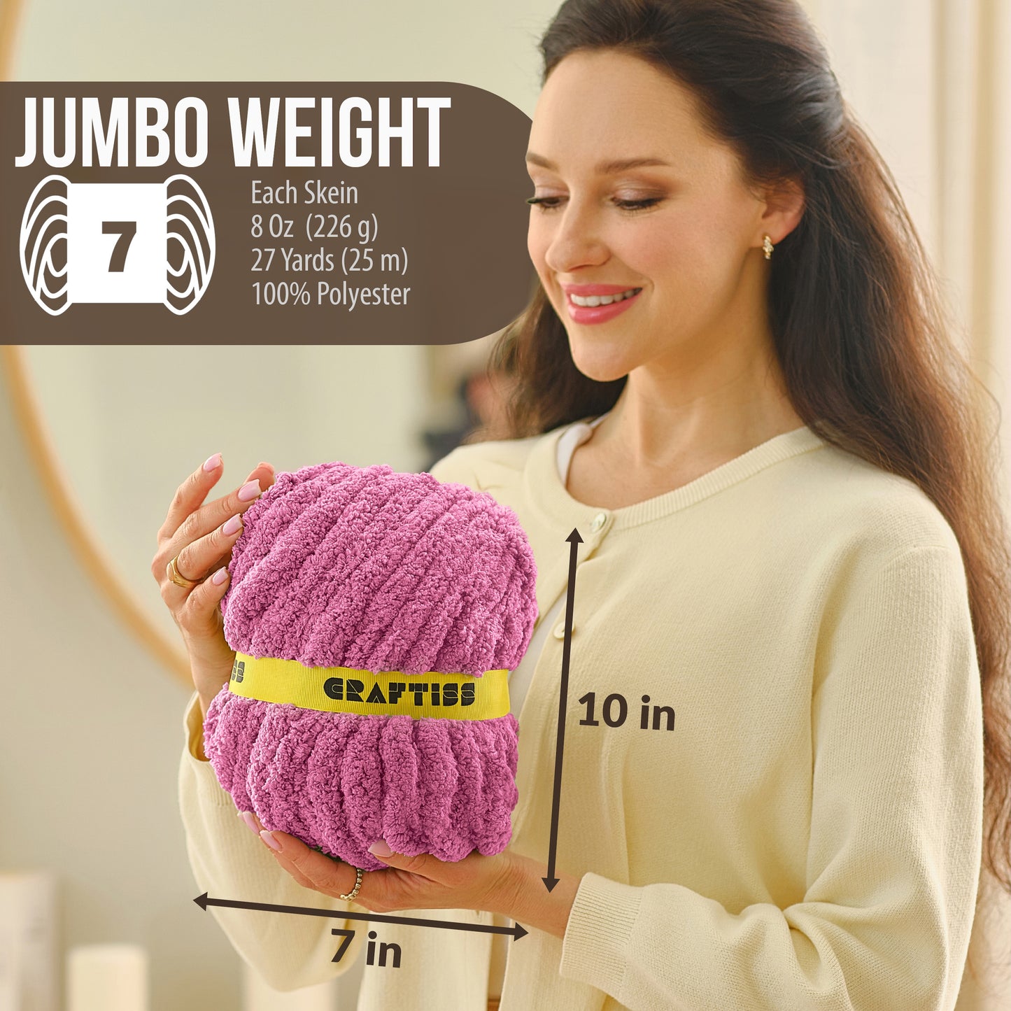 Craftiss Chenille Yarn for Crocheting and Knitting Projects