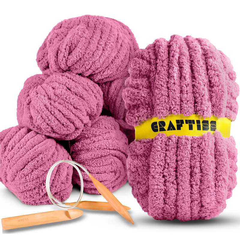 Craftiss Chenille Yarn for Crocheting and Knitting Projects