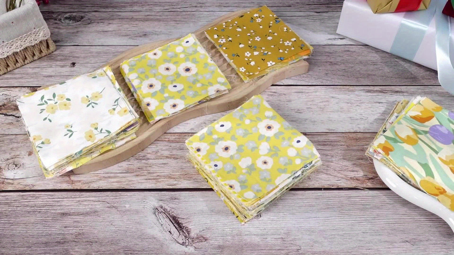 PATELAI Floral Quilt Precut Fabric Squares For Crafts
