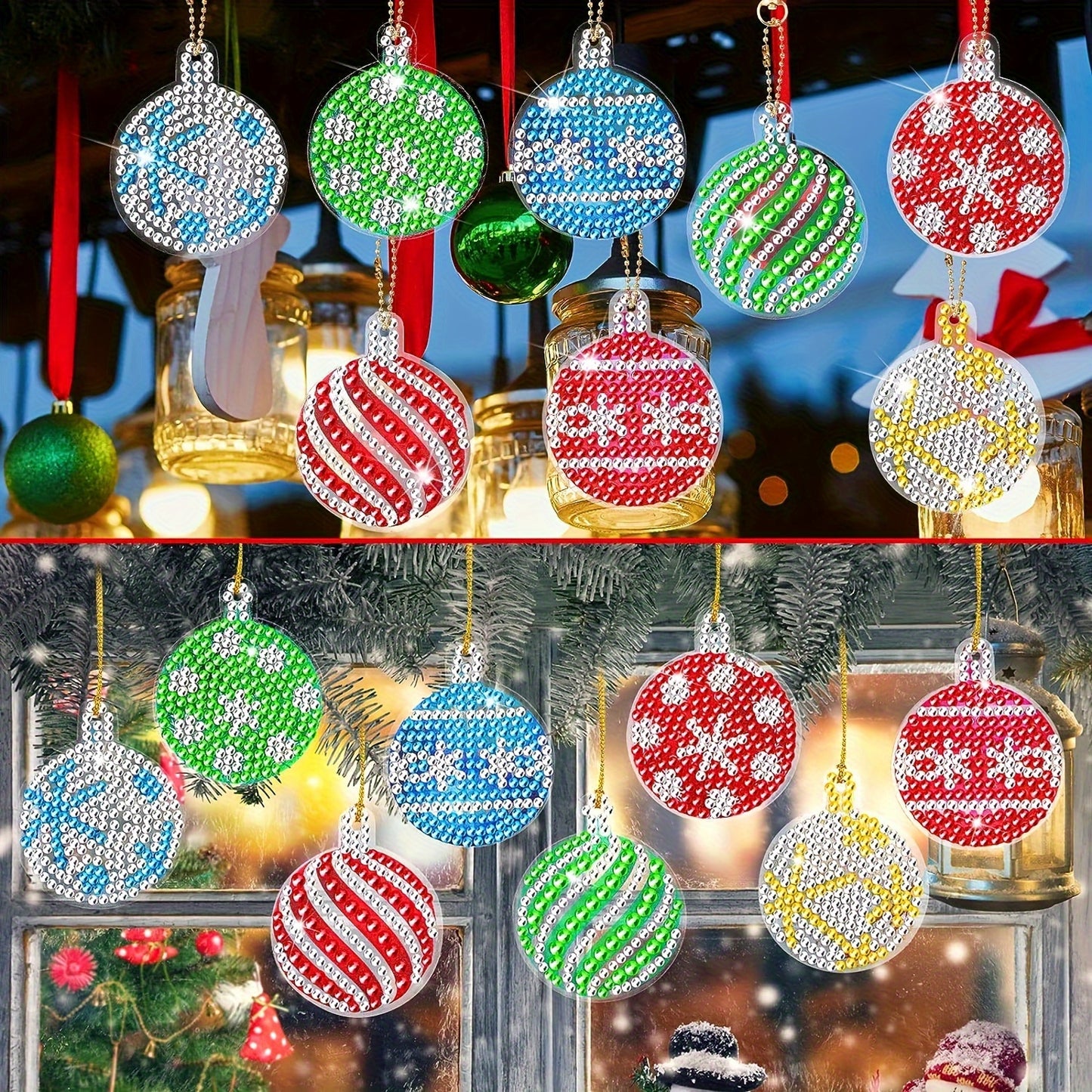 Christmas Diamond Painting Keychain Kit Tree Design 24pcs