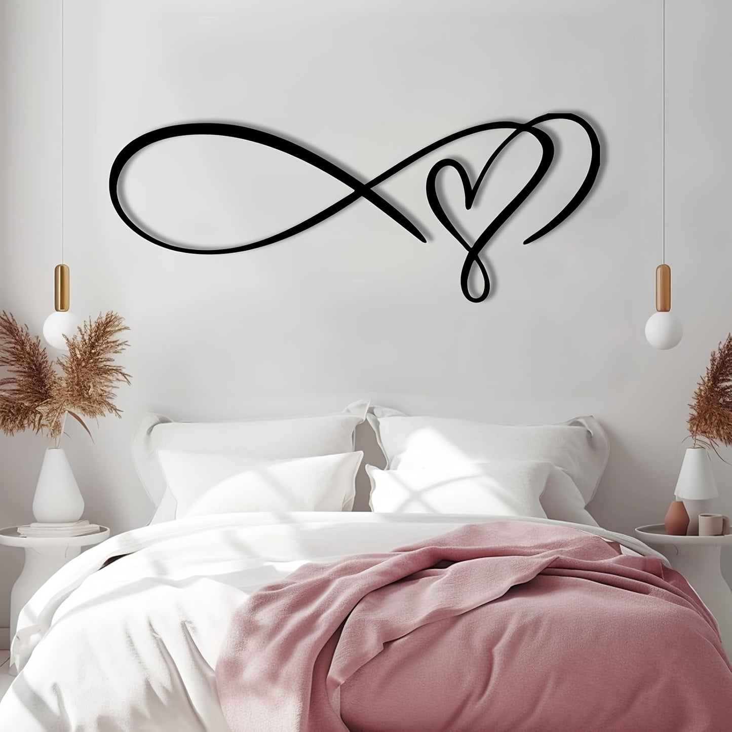 MIMISOH Iron Heart Infinity Wall Decor Romantic Sculpture