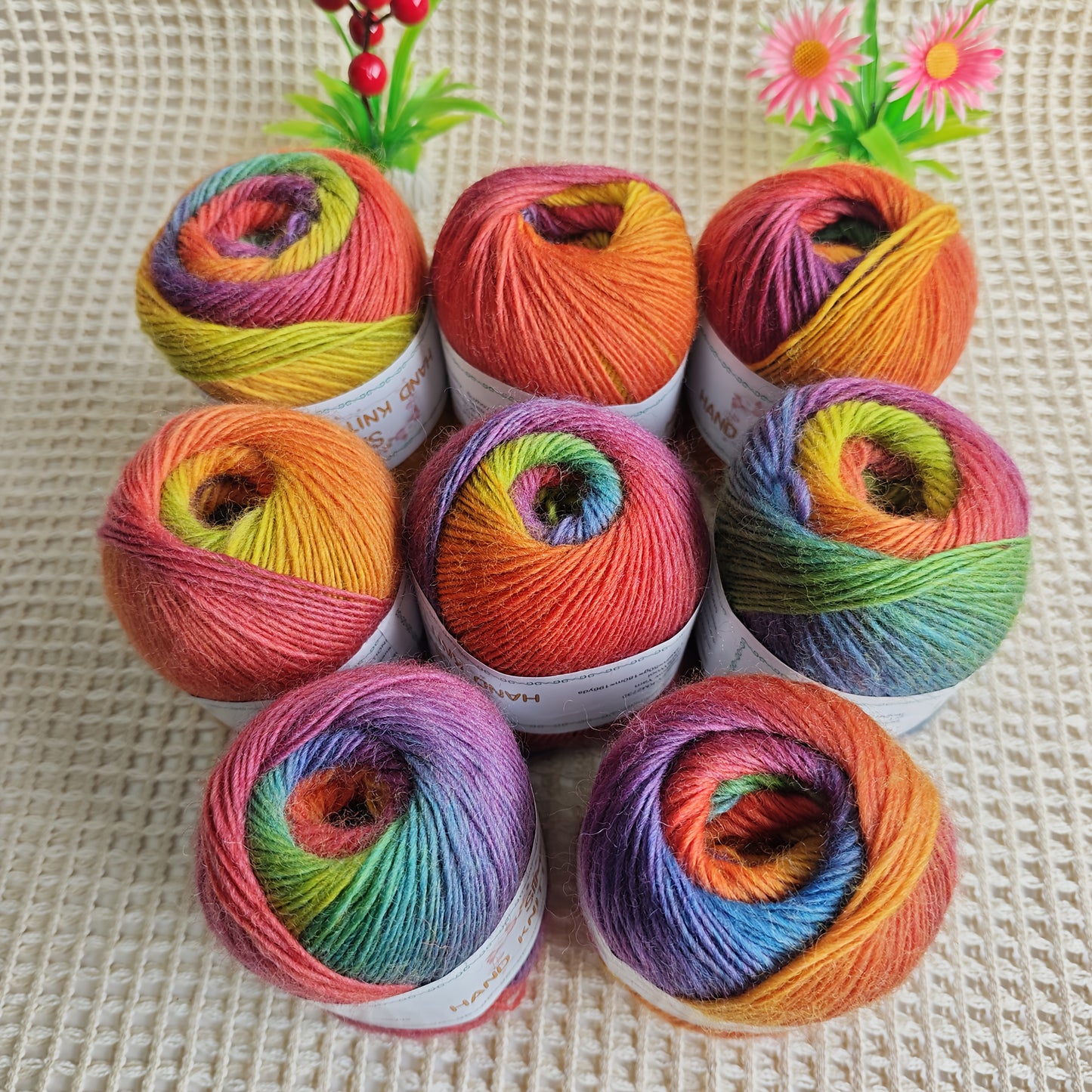 Australian Wool Self Striping Tie Dye Yarn for DIY Shawls