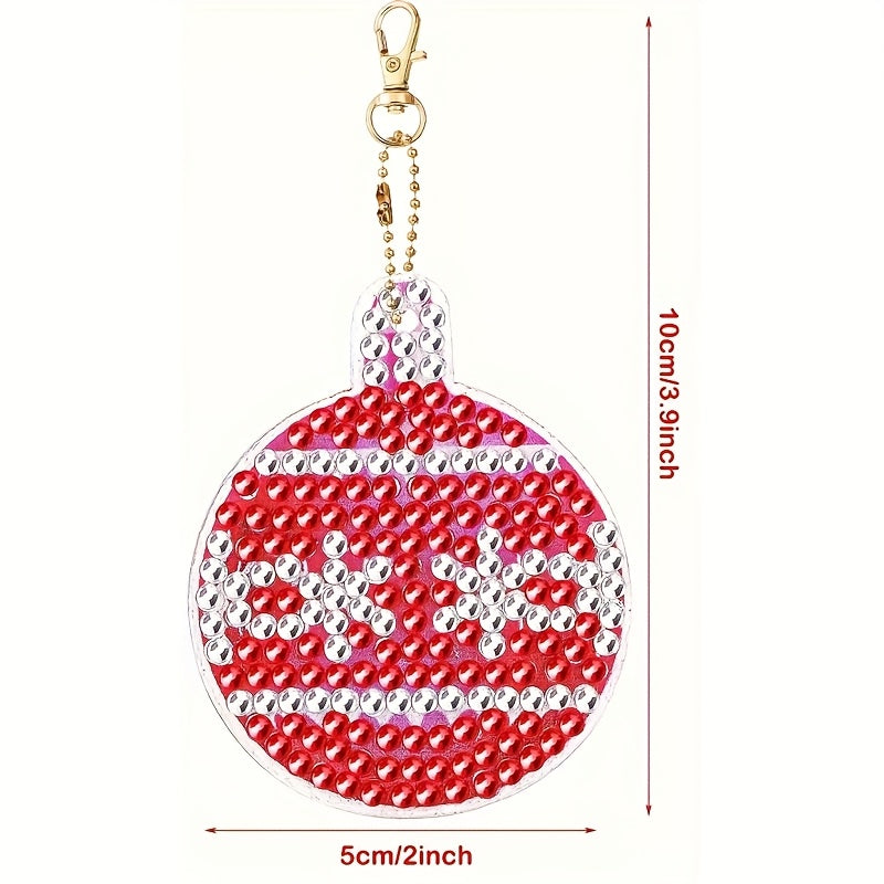 Christmas Diamond Painting Keychain Kit Tree Design 24pcs