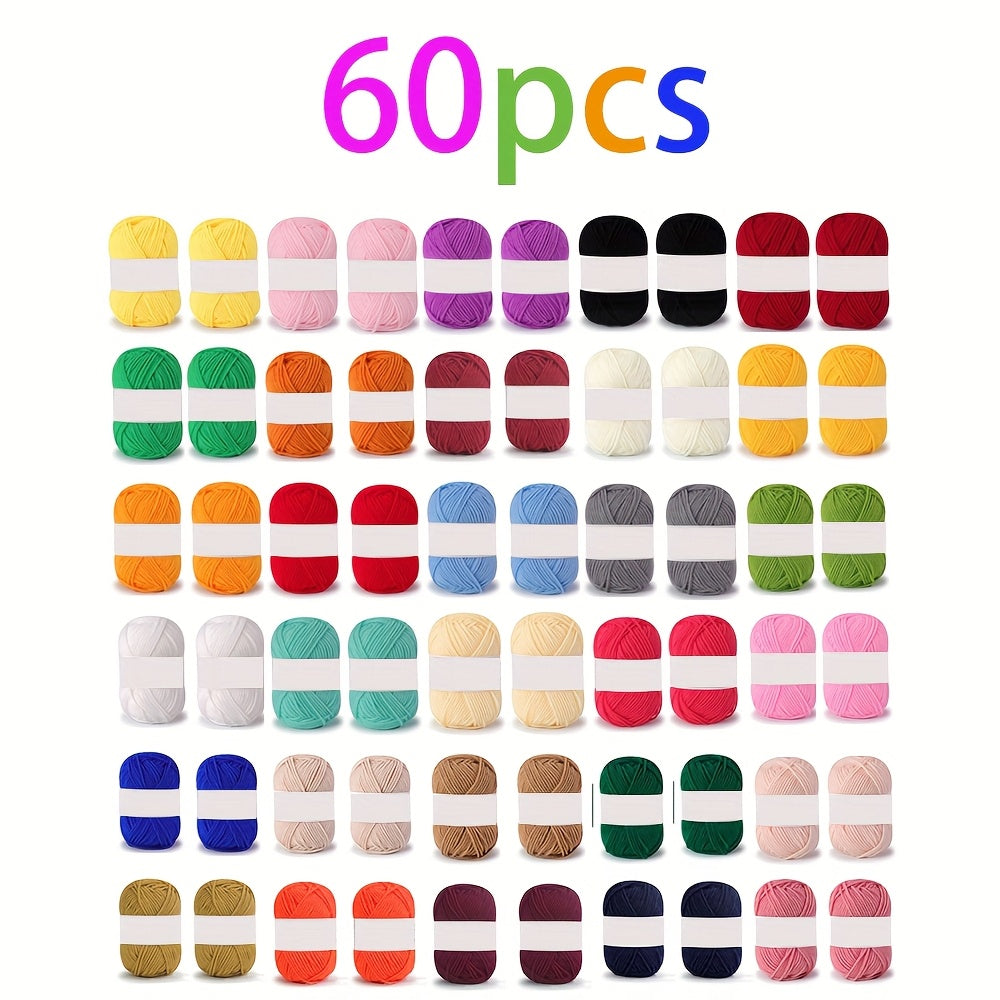 Acrylic Yarn Set For Crochet Projects 30 60 Pieces Craft
