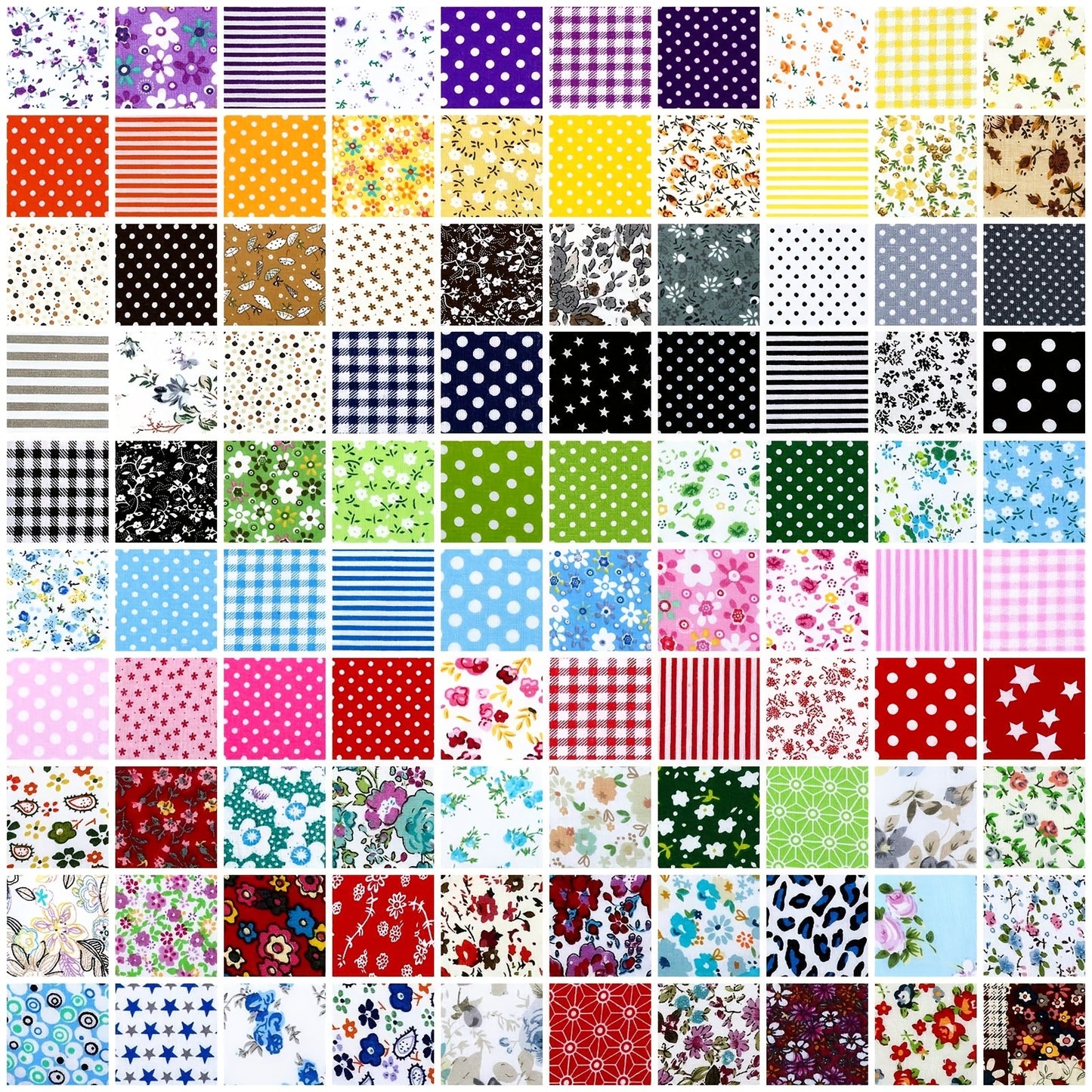 PATELAI Floral Fabric Squares Patchwork Bundles DIY Crafts
