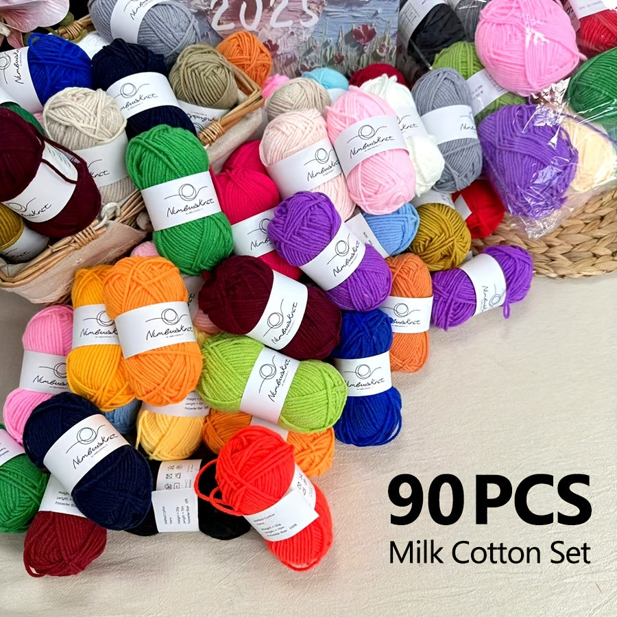 Fibertable Milk Yarn Crochet Kit With 4 Strands Hooks