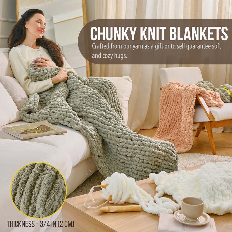Craftiss Chenille Yarn for Crocheting and Knitting Projects