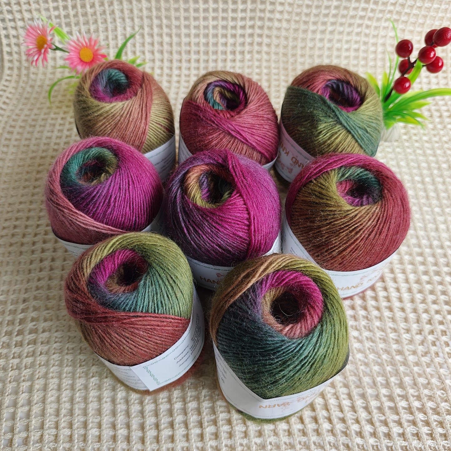 Australian Wool Self Striping Tie Dye Yarn for DIY Shawls
