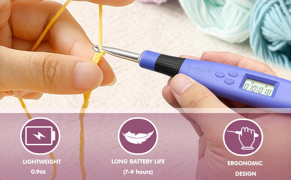Hign-concerned Crochet Hook Set With LED Light Stitch And Row Counter
