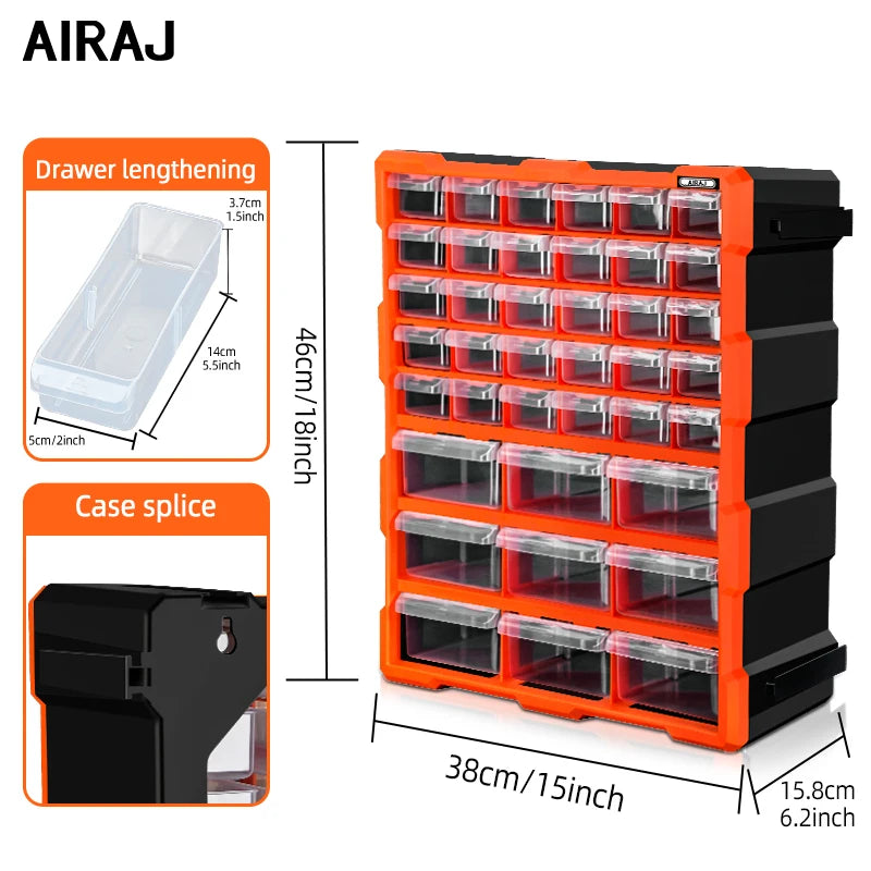 AIRAJ Clear Plastic Wall Mount Cabinet Drawer Organizer