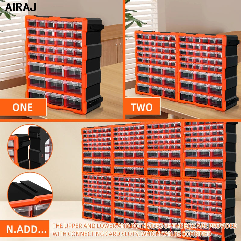 AIRAJ Clear Plastic Wall Mount Cabinet Drawer Organizer