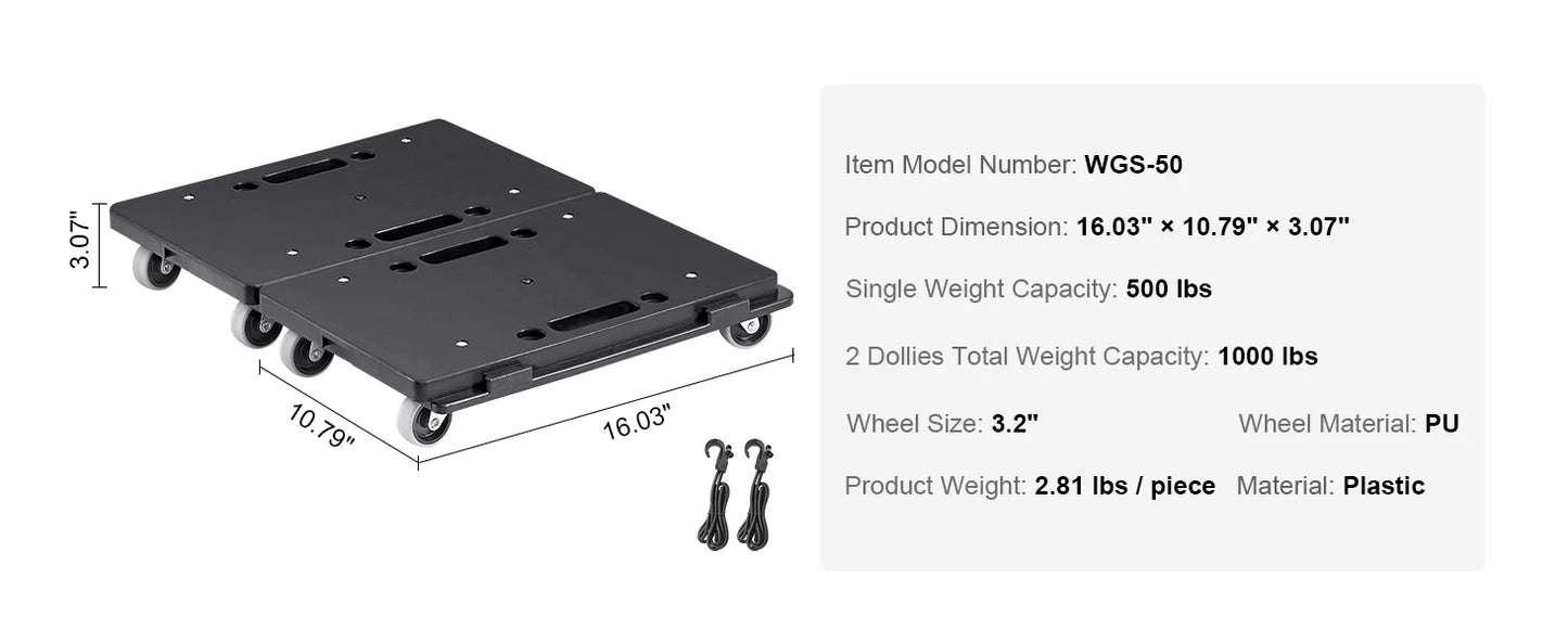 SucceBuy Furniture Mover Dolly 500 Lb Capacity Interlocking