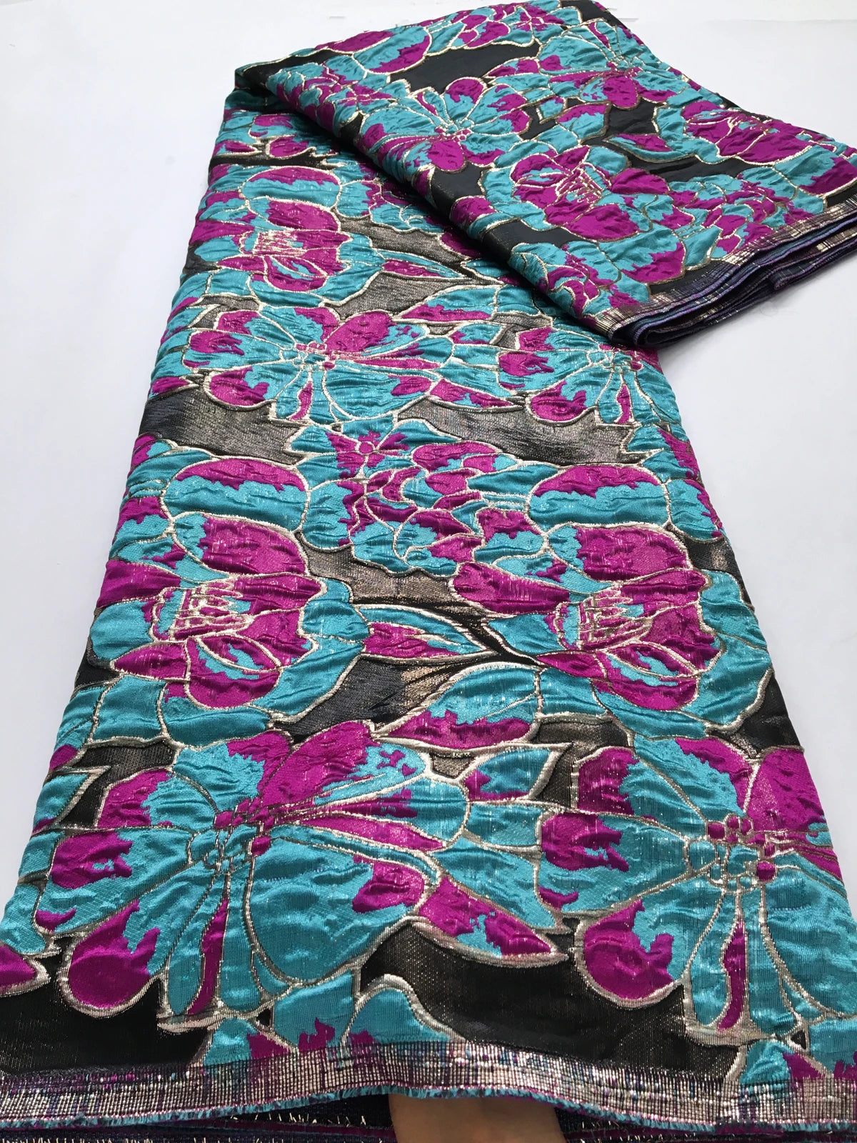 Kalume French Jacquard Lace Fabric Brocade Embroidery