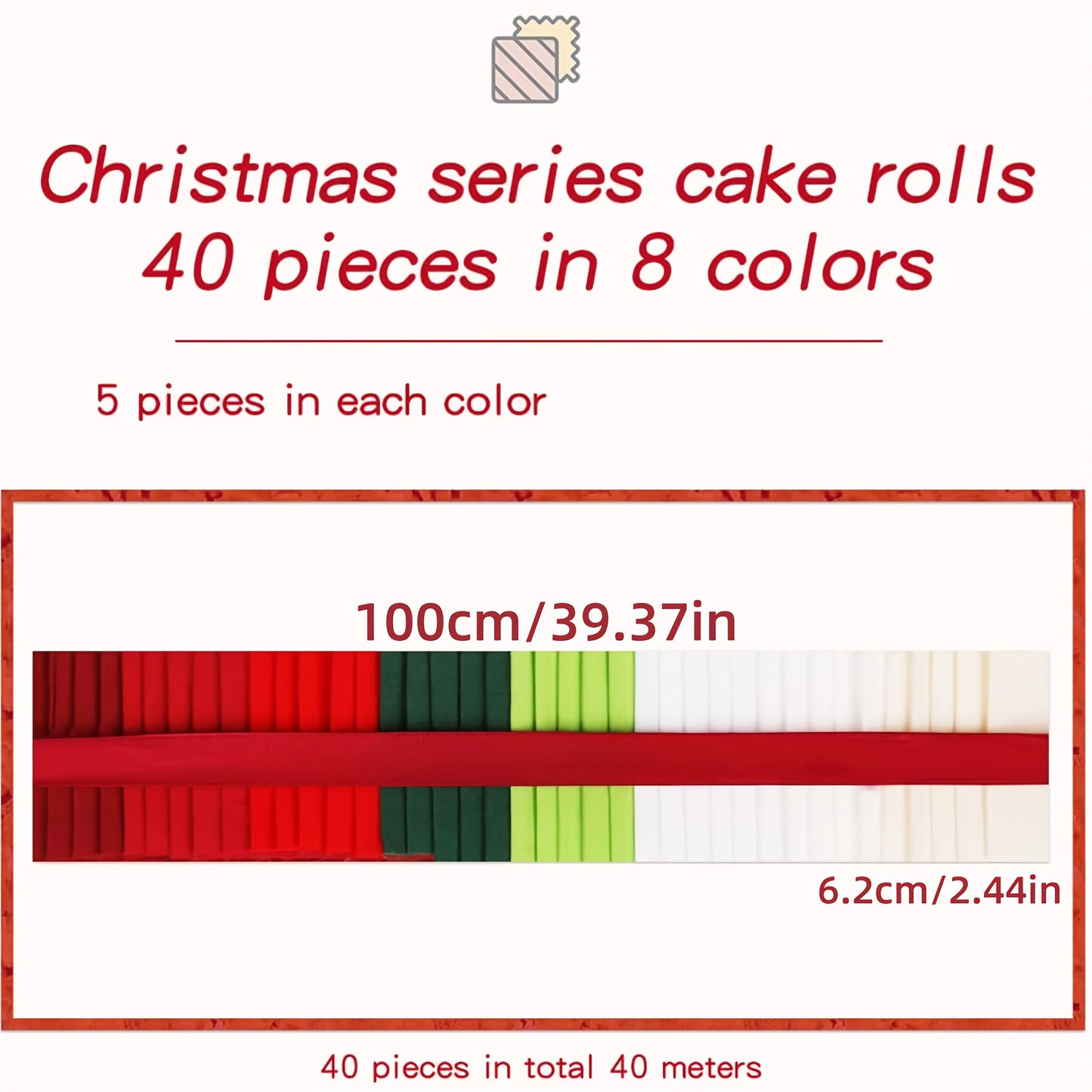 WENYUYACN Christmas Cotton Jelly Roll 40pcs Precut Fabric Strips
