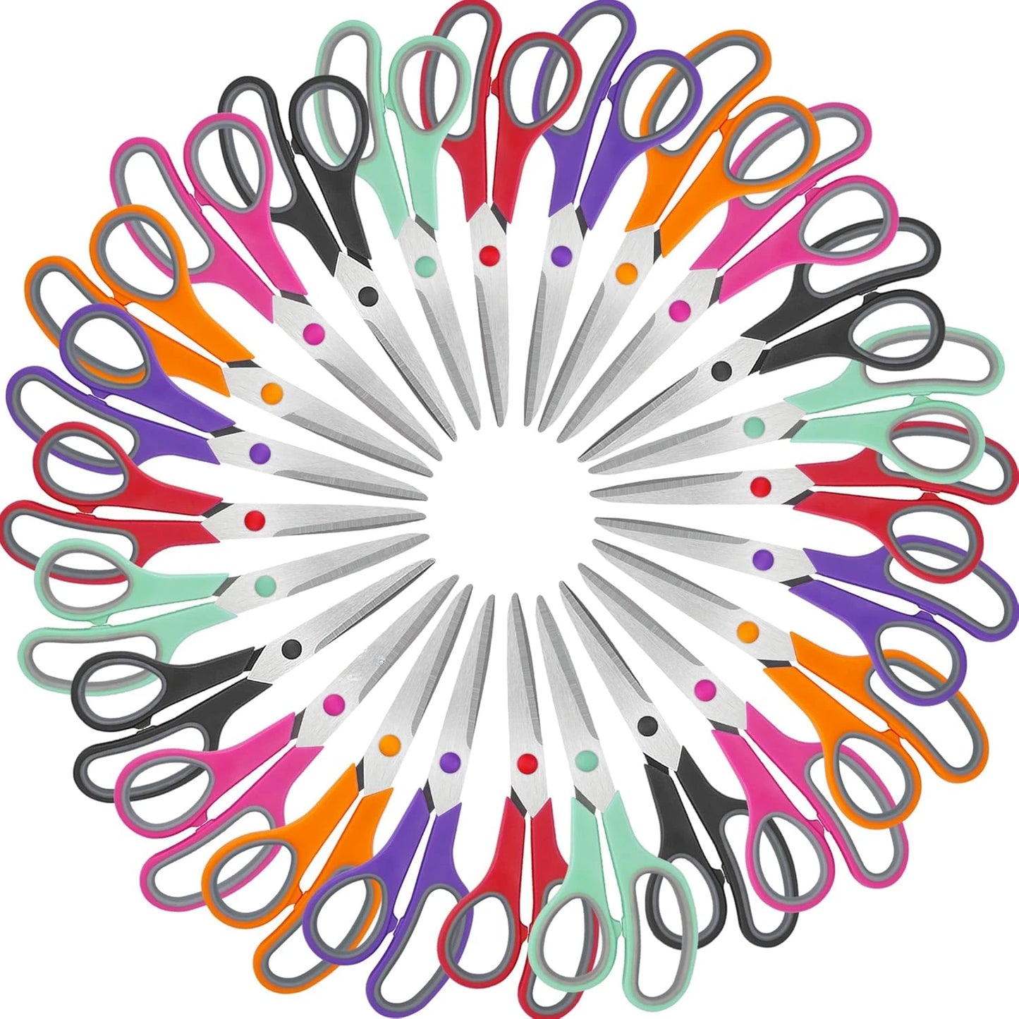Hign-Concerned All Purpose Scissors 6 Pack Comfort Grip