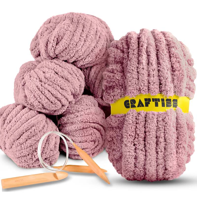 Craftiss Chenille Yarn for Crocheting and Knitting Projects