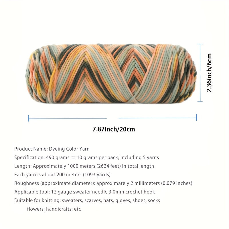 Jiuweidiaowang Multicolor Gradient Yarn Balls Craft Kit