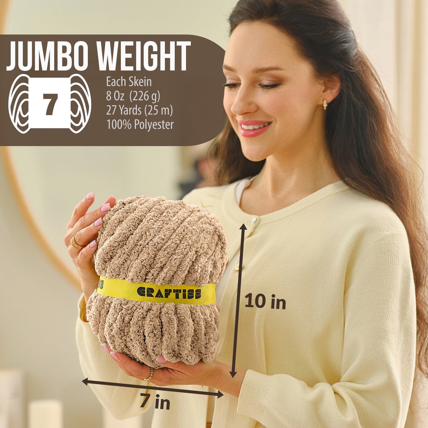 Craftiss Chenille Yarn for Crocheting and Knitting Projects
