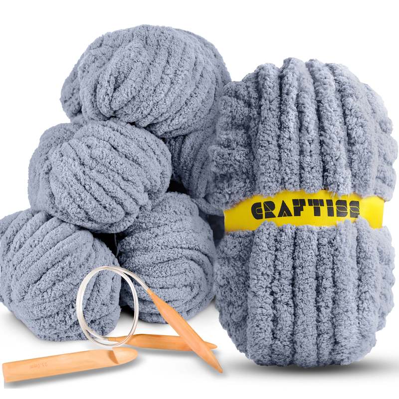 Craftiss Chenille Yarn for Crocheting and Knitting Projects