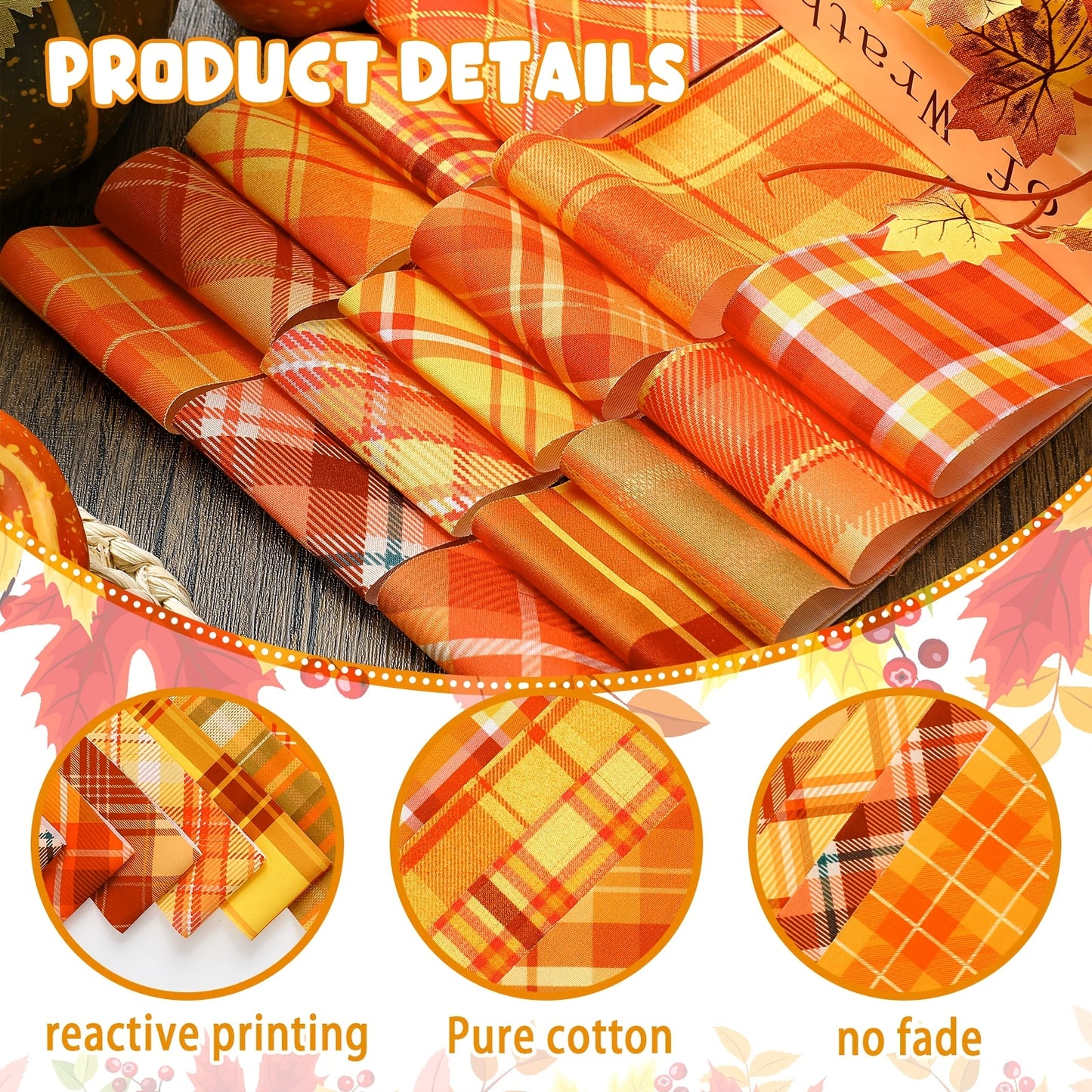 OUTUS Autumn Plaid Fabric Patchwork Roll 40pcs DIY Value