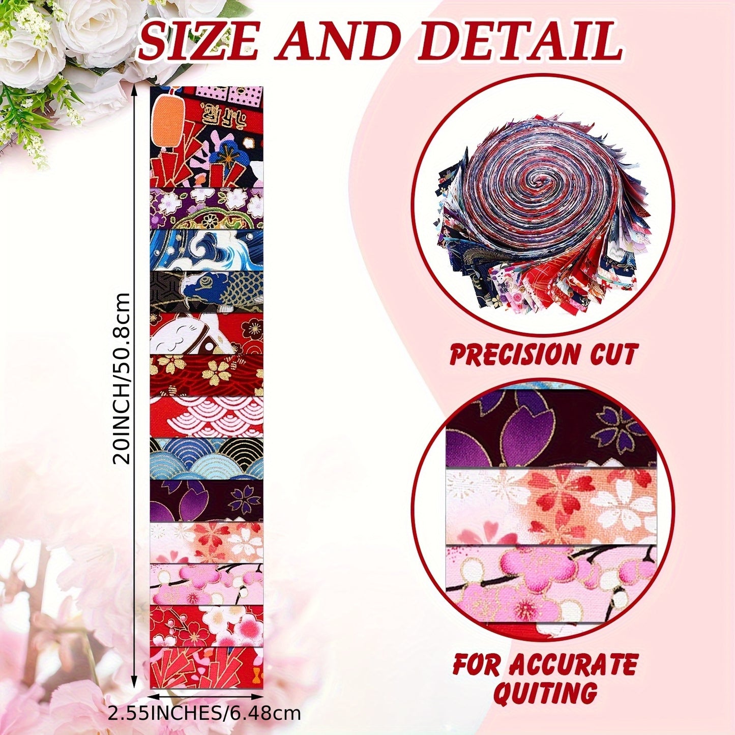 Patelai 100pcs Japanese Quilting Fabric Patchwork Precuts