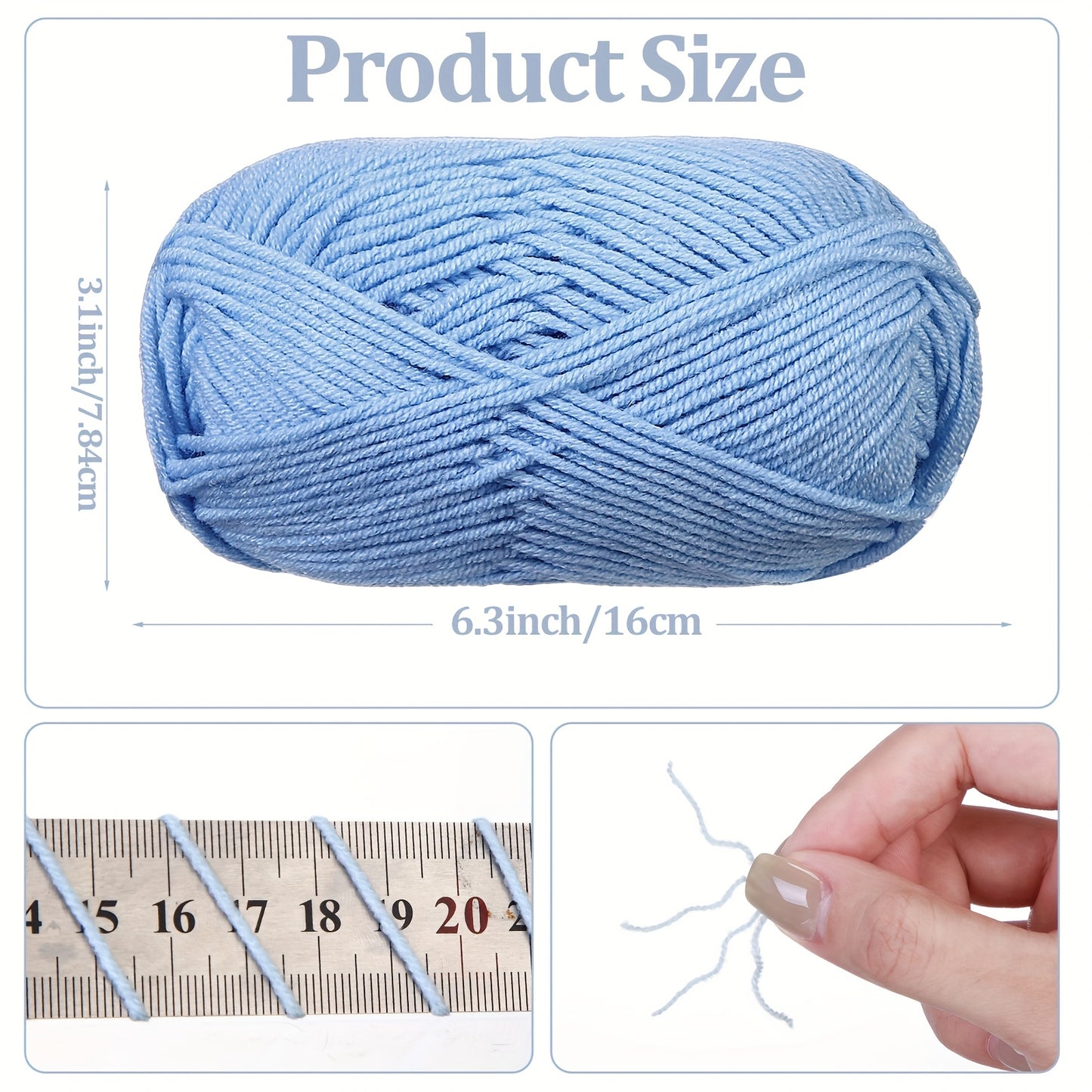 24 Skeins Soft Cotton Yarn For Crochet And Knitting