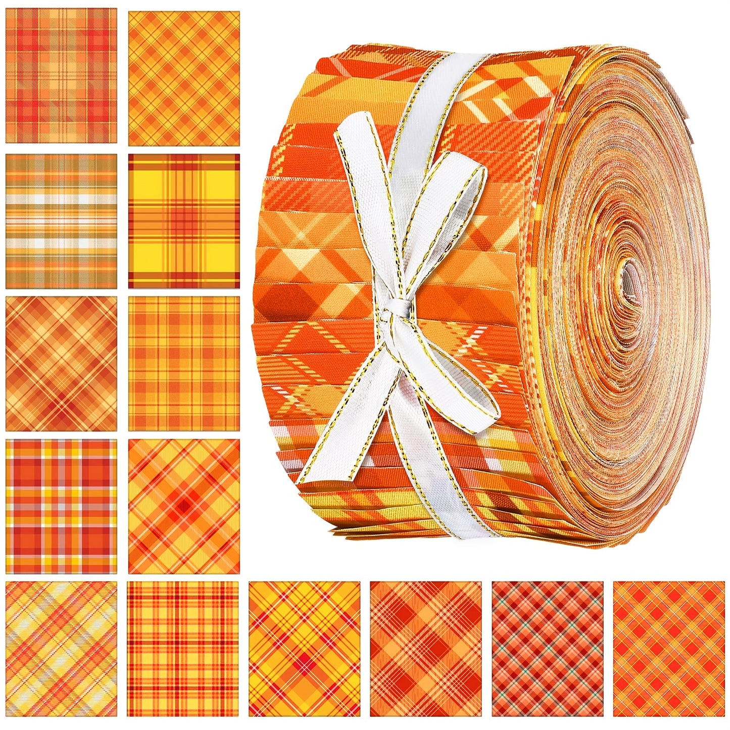 OUTUS Autumn Plaid Fabric Patchwork Roll 40pcs DIY Value