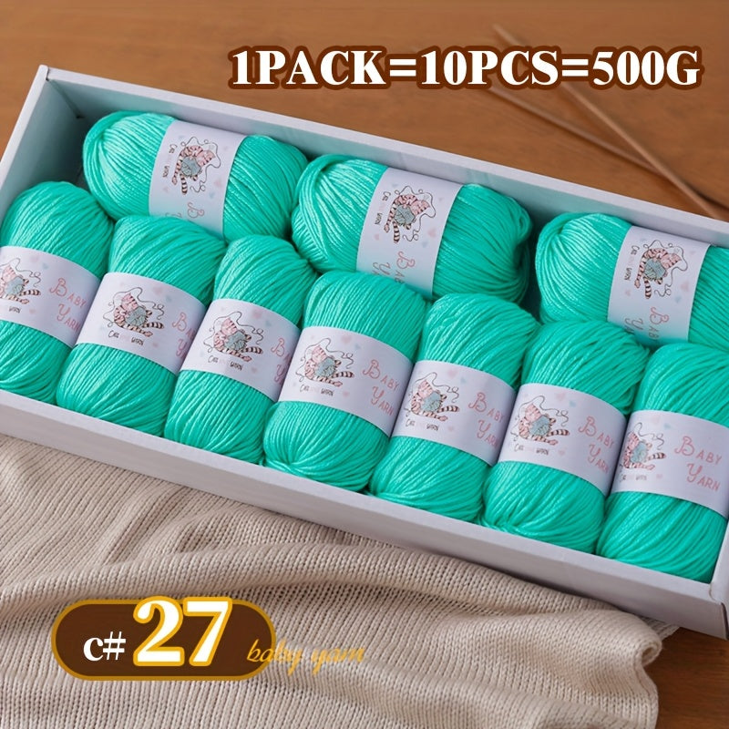 Soft Cashmere Yarn Set 500G 10 Skeins For Knitting