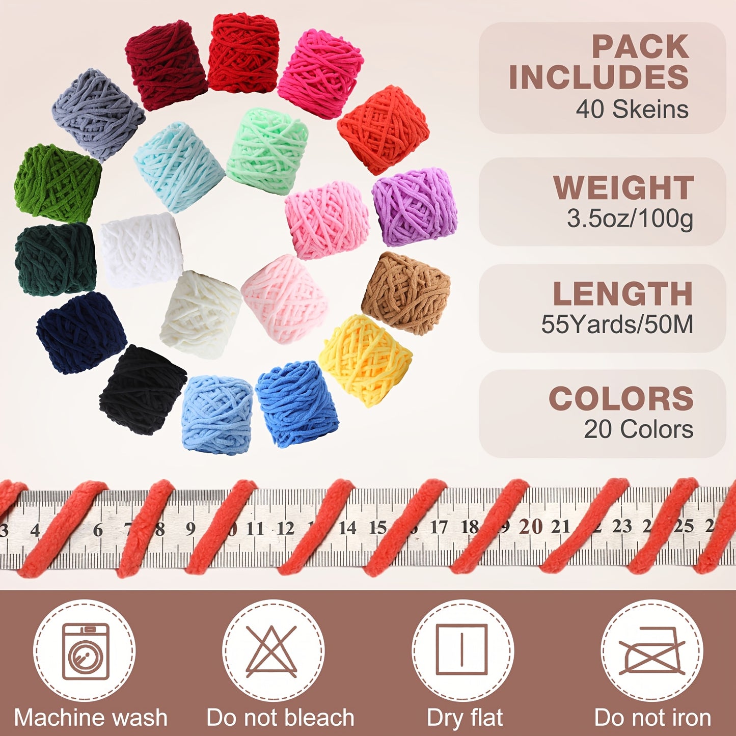Chuangdi Chenille Yarn Thick Plush Polyester Acrylic Blend