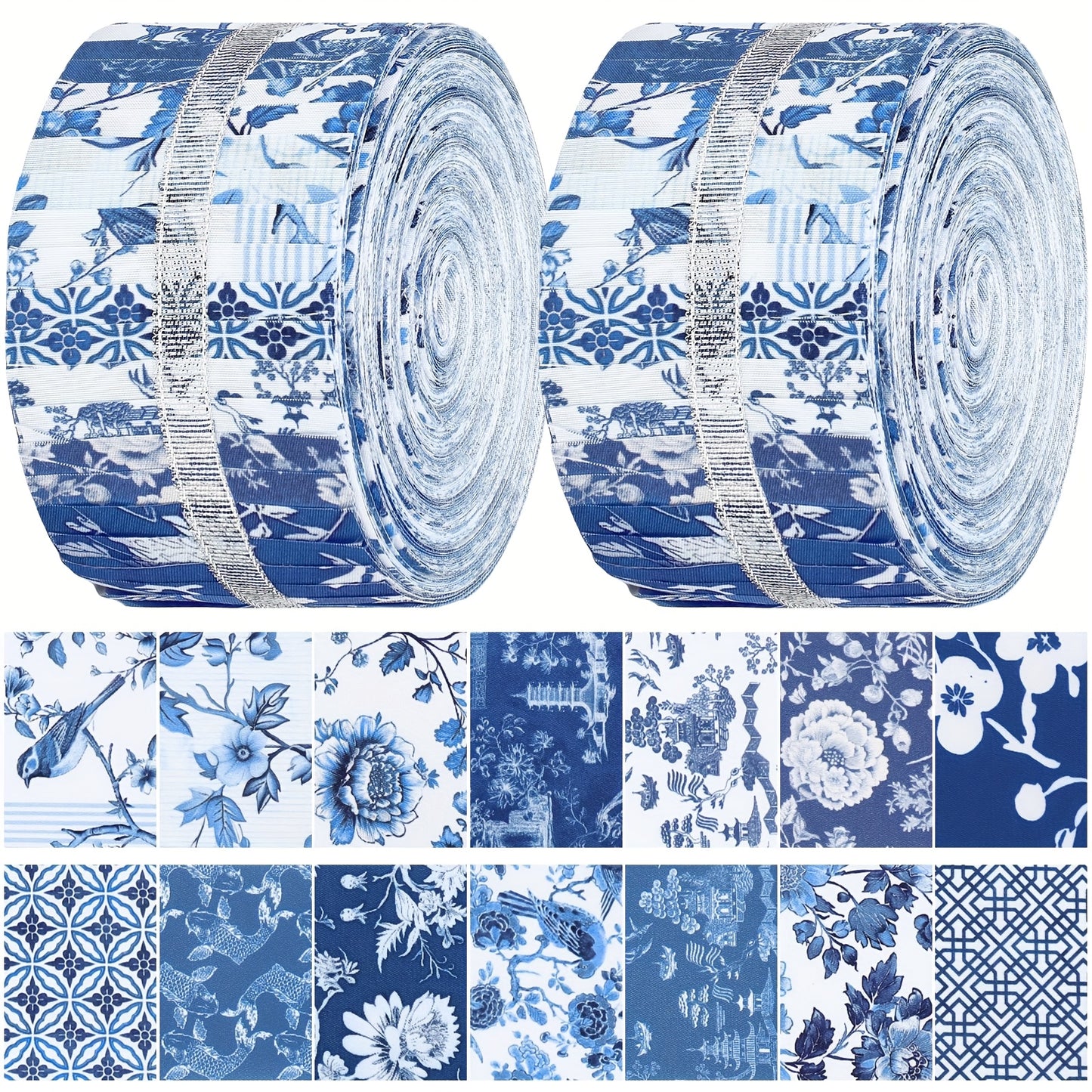 Patelai Chinoiserie Jelly Roll Fabric For Patchwork
