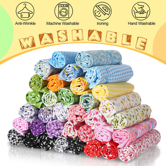 PATELAI Patchwork Fabric Squares Assorted Floral Stripes