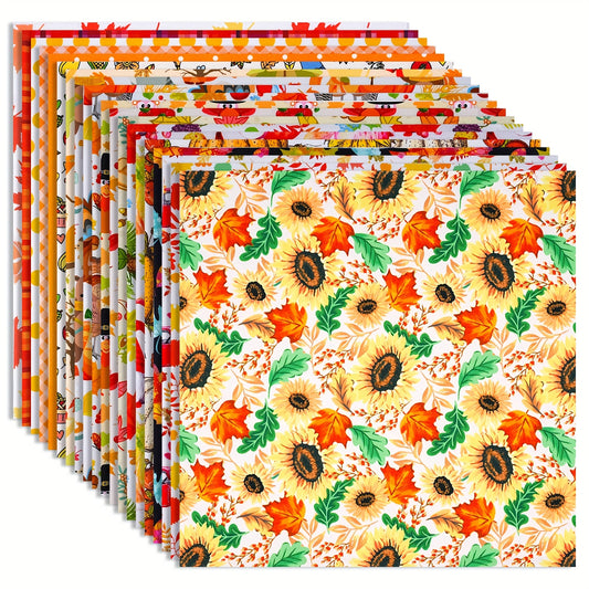 Autumn Pumpkin Quilt Fabric Squares 80Pcs Precut Bundle