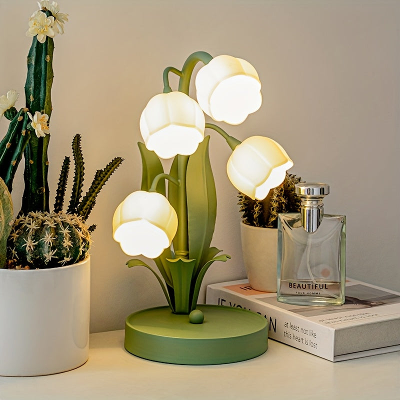 INSART Five Bell Orchid Table Lamp For Home Decor Lighting