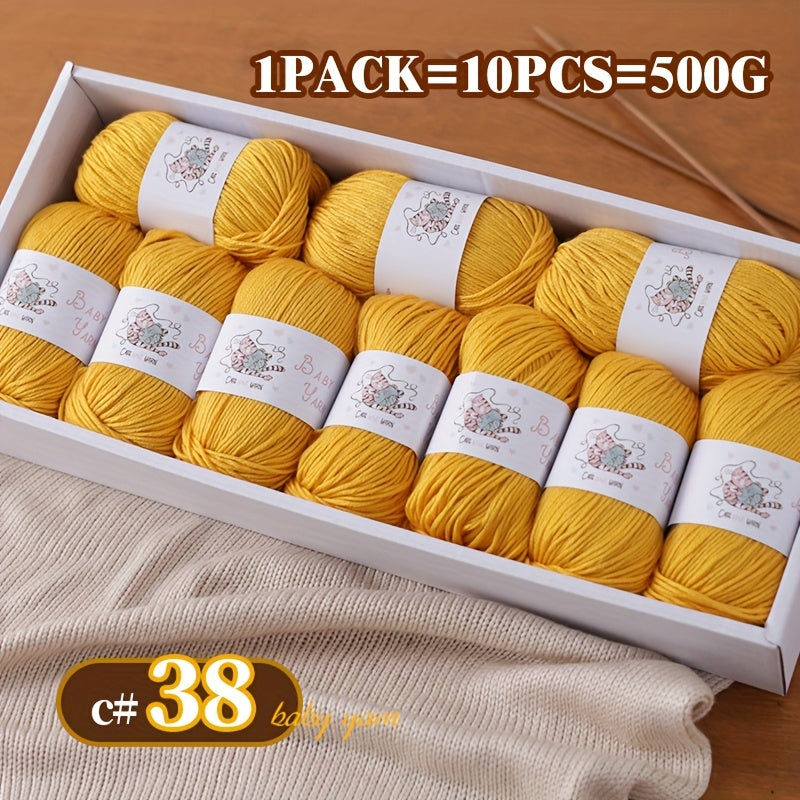 Soft Cashmere Yarn Set 500G 10 Skeins For Knitting