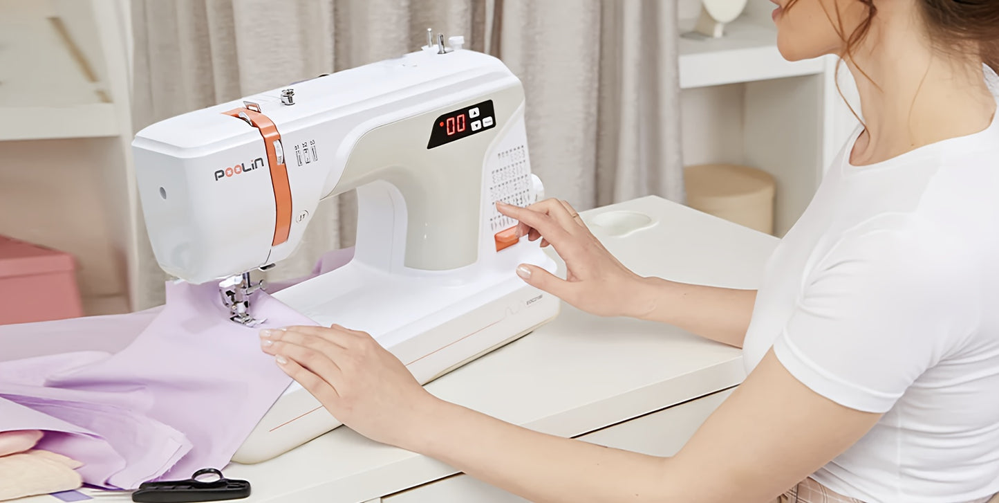Poolin EOC2100 Self Threading Computerized Sewing Machine With 107 Stitches