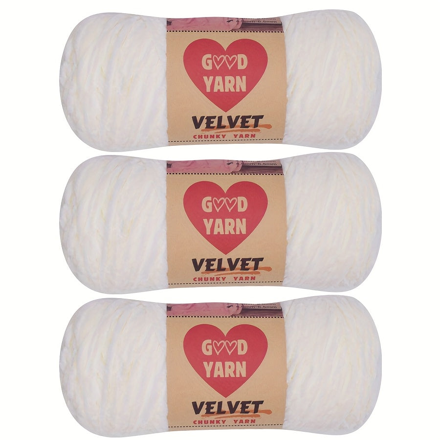 Chenille Velvet Yarn For Crochet And Knitting Projects Polyester