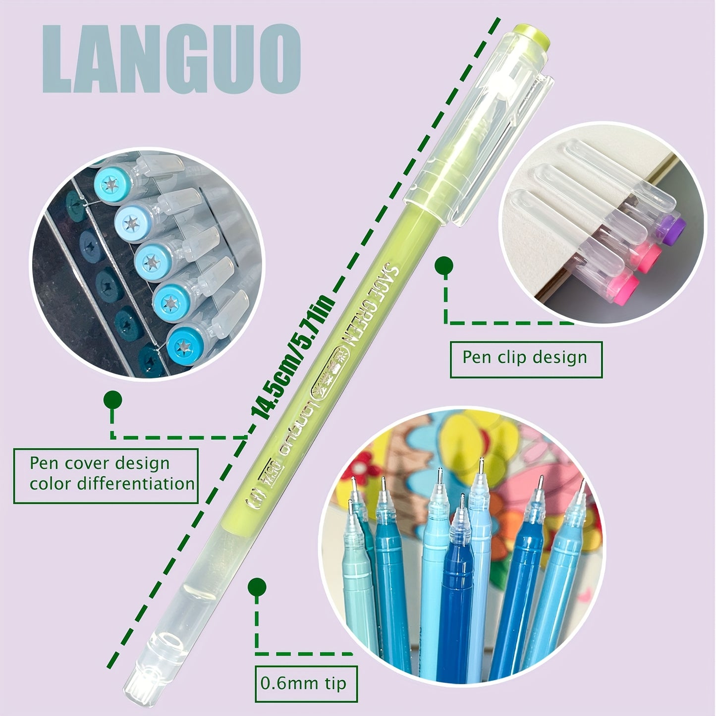 LANGUO Gel Pen Set Fine Tip Stationery Art Supplies