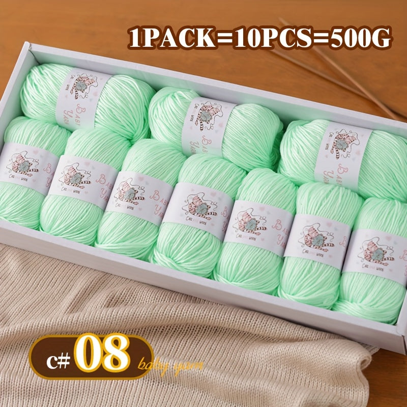 Soft Cashmere Yarn Set 500G 10 Skeins For Knitting
