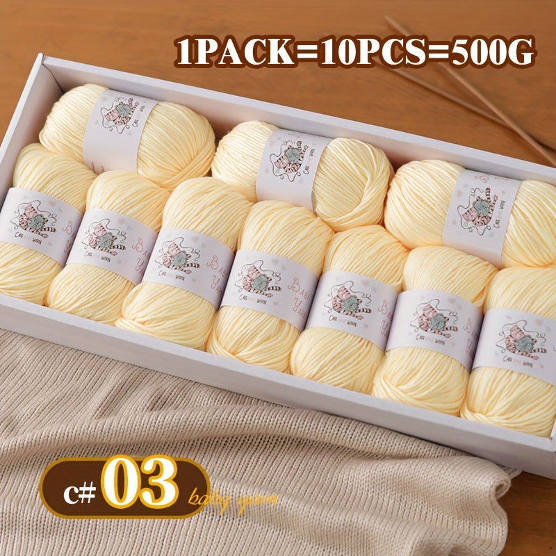 Soft Cashmere Yarn Set 500G 10 Skeins For Knitting