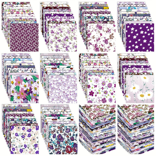 Patelai 600pcs Floral Fabric Bundles Precut Fat Quarters
