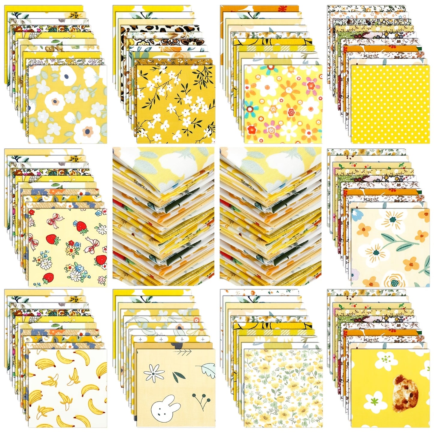 PATELAI Floral Quilt Precut Fabric Squares For Crafts