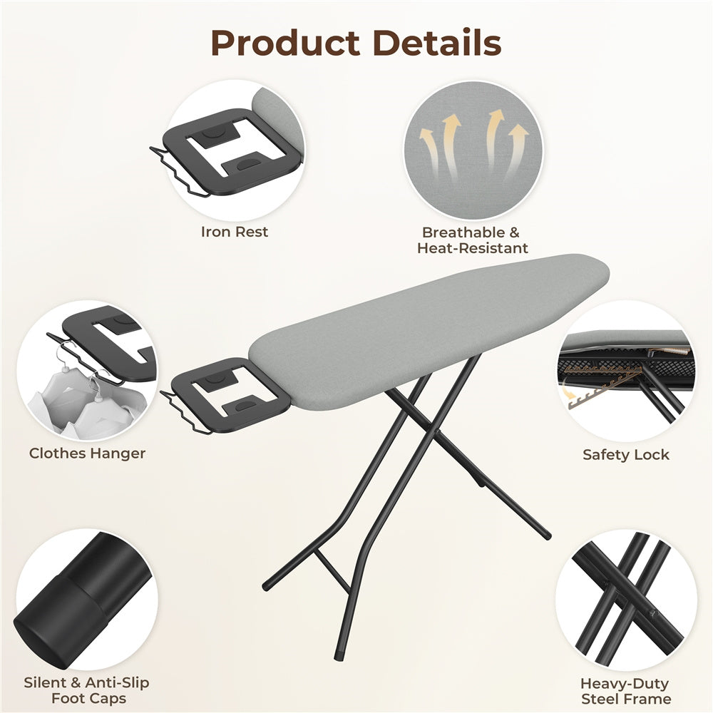 Costoffs Adjustable Foldable Ironing Board With Thick 4 Layer Pad