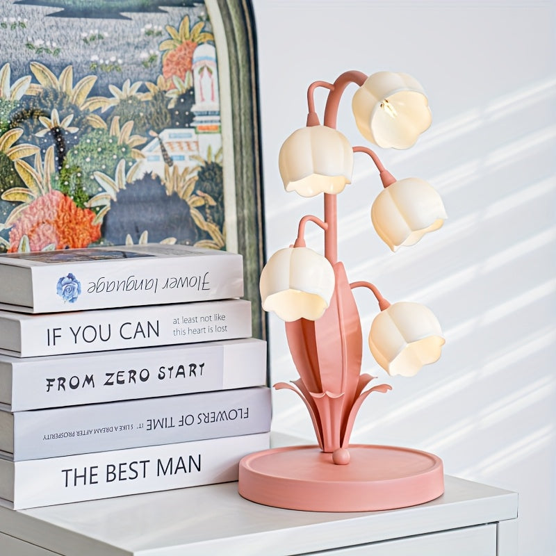 INSART Five Bell Orchid Table Lamp For Home Decor Lighting