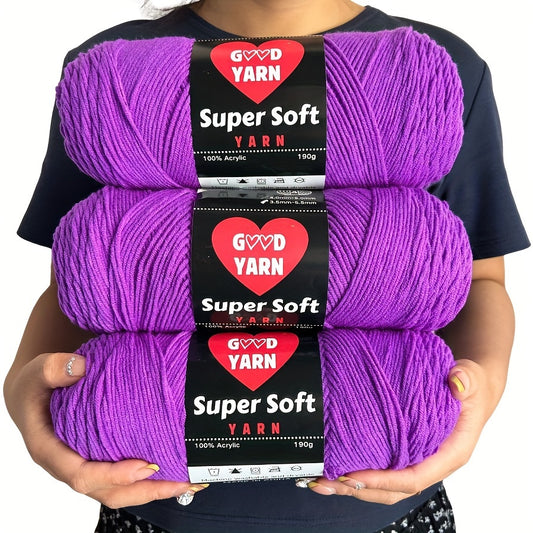 100 Percent Acrylic Yarn For Crochet And Knitting 3 Skeins